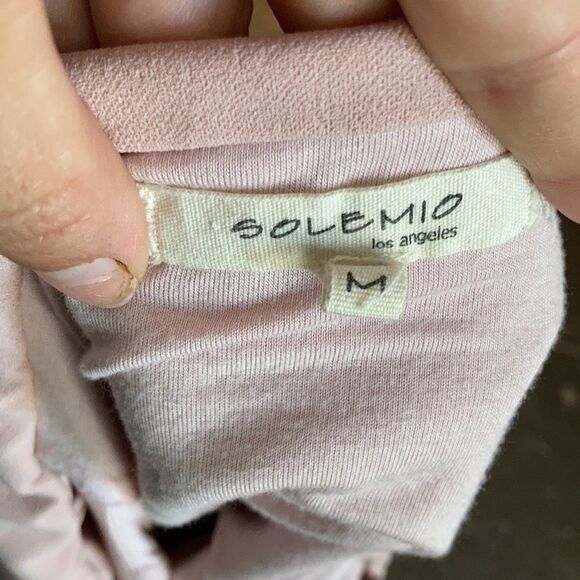 Solemio lace up blush crop top off shoulder - Picture 6 of 6